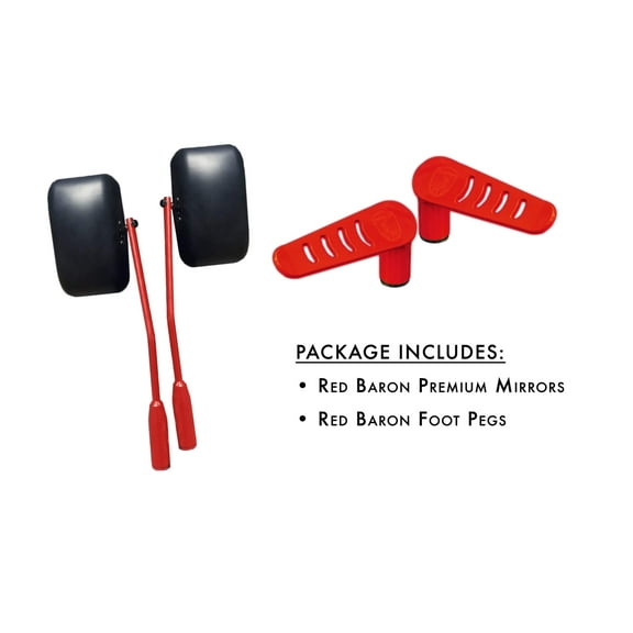 Steinjäger Exterior Accessories Wrangler JL 2018 to Present Mirror and Foot Peg Kit Red Baron