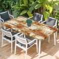 thumbnail image 2 of Brown Ombre Table Cloths for 4 Foot Rectangle Tables, Gradient Abstract Art Vintage Patio Waterproof Elastic Fitted Tablecloths, Washable Rectangular Table Cover for Camping, 2 of 8