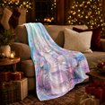 thumbnail image 3 of Enchanted Coral Castle Underwater Fantasy, Mystical Coastal Landscape Scene, Warm Flannel Blanket for Beach House and Living Room, Beach Lovers Housewarming Gift, Coastal Home Decor, 3 of 9
