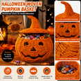 thumbnail image 5 of Halloween Woven Pumpkin Jack-O'-Lantern with LED Candle, Hand-Woven Rattan Fall Pumpkin Lantern Decor for Home Tabletop, Mantel, Spooky Haunted House Party Supplies Halloween Decorations Gifts, 5 of 6
