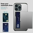 thumbnail image 6 of for iPhone 13 Pro Wallet Case with Sliding Door Hidden Pocket Credit Card Holder Dual Layer Heavy Duty Shockproof Hard PC Hybrid TPU Phone Flip Protective Cover for iPhone 13 Pro, Gray, 6 of 8