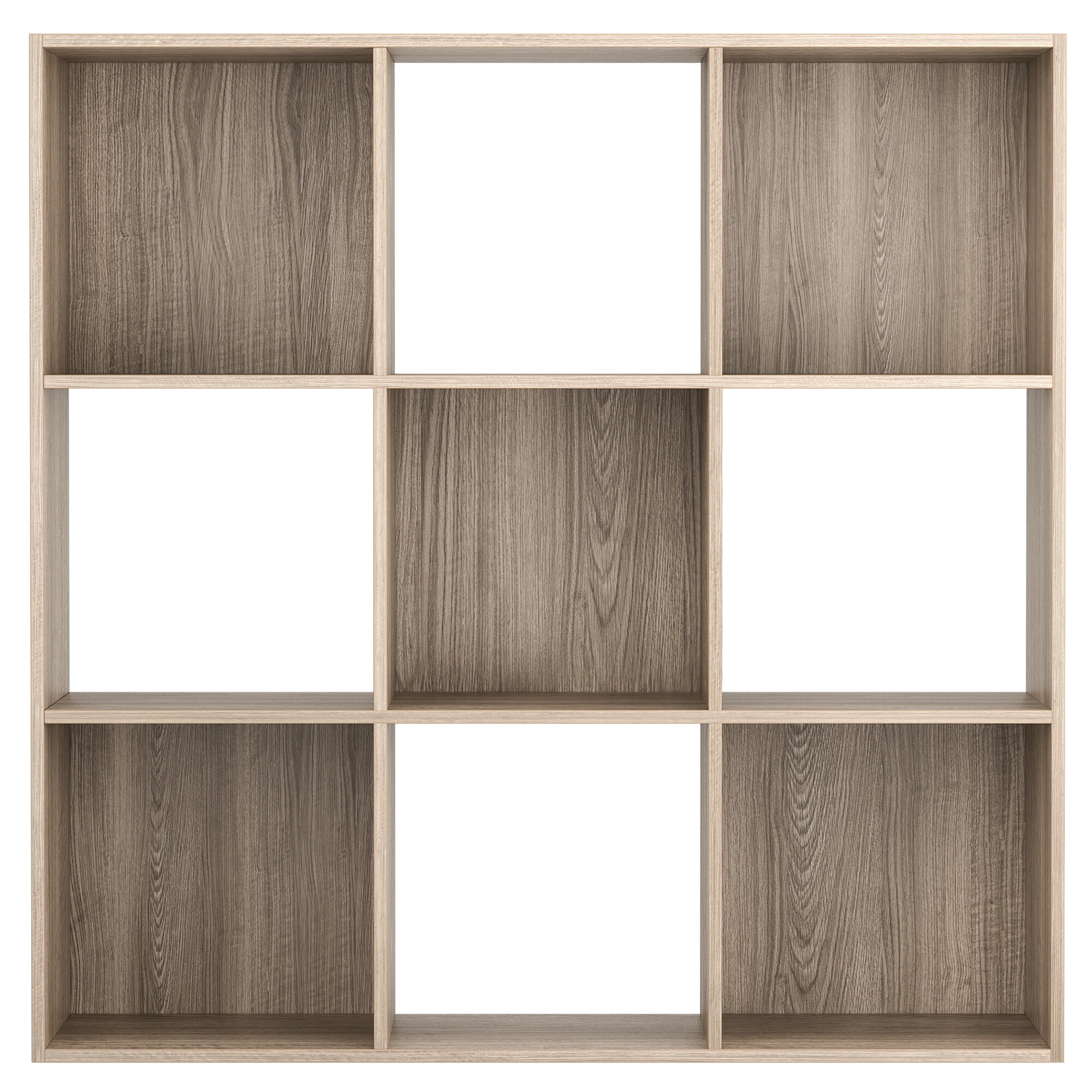 ZenSports 9 Cube MDF Bookshelf 3 Tier Storage Organizer Wooden Bookcase Brown