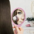 thumbnail image 4 of Vintage Handheld Mirror Portable Embossed Flower Mirror Hand Held Decorative Mirrors, 4 of 4