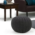 thumbnail image 2 of WyndenHall  Grandville Boho Round Hand Knit Pouf Teal, 2 of 5