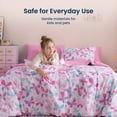 thumbnail image 3 of Sleep Zone Twin Kids Bedding Comforter Set, 5 Piece Girl Cute Durable Children Bed in a Bag, Butterfly, 3 of 8