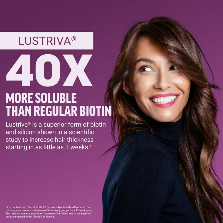 Force Factor Hair Growth Accelerator, Hair Growth Vitamins for Women & Men with Clinically Studied Lustriva & Biotin, Berry Blast, 60 Soft Chews