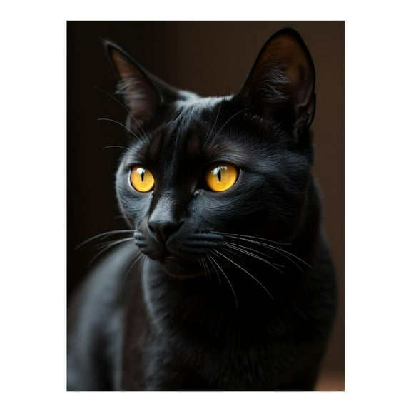 Diamond Art Kits for Adults, Black Cat Golden Eyes Portrait 5D Diamond Painting Kits for Adults Beginners, DIY Full Drill Diamond Painting, Gem Art and Crafts 12x16