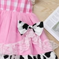thumbnail image 6 of IBTOM CASTLE Baby Girls Gingham Tutu Dress Sequin Strawberry Cow Print Butterfly Princess Birthday Party Dresses with Headband 2PCS Outfit 12-18 Months Pink - Cow, 6 of 8