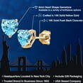 thumbnail image 2 of Gem Stone King 14K Yellow Gold Swiss Blue Topaz Stud Earrings for Women Men | 1.90 Cttw | Gemstone November Birthstone | Heart Shape 6MM, 2 of 6