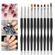 thumbnail image 2 of Juego de pinceles de 10 piezas: herramientas de diseño y pintura con pincel para gel de extensión de uñas, pincel para gel de uñas y pincel delineador para salones de manicura, 2 of 8