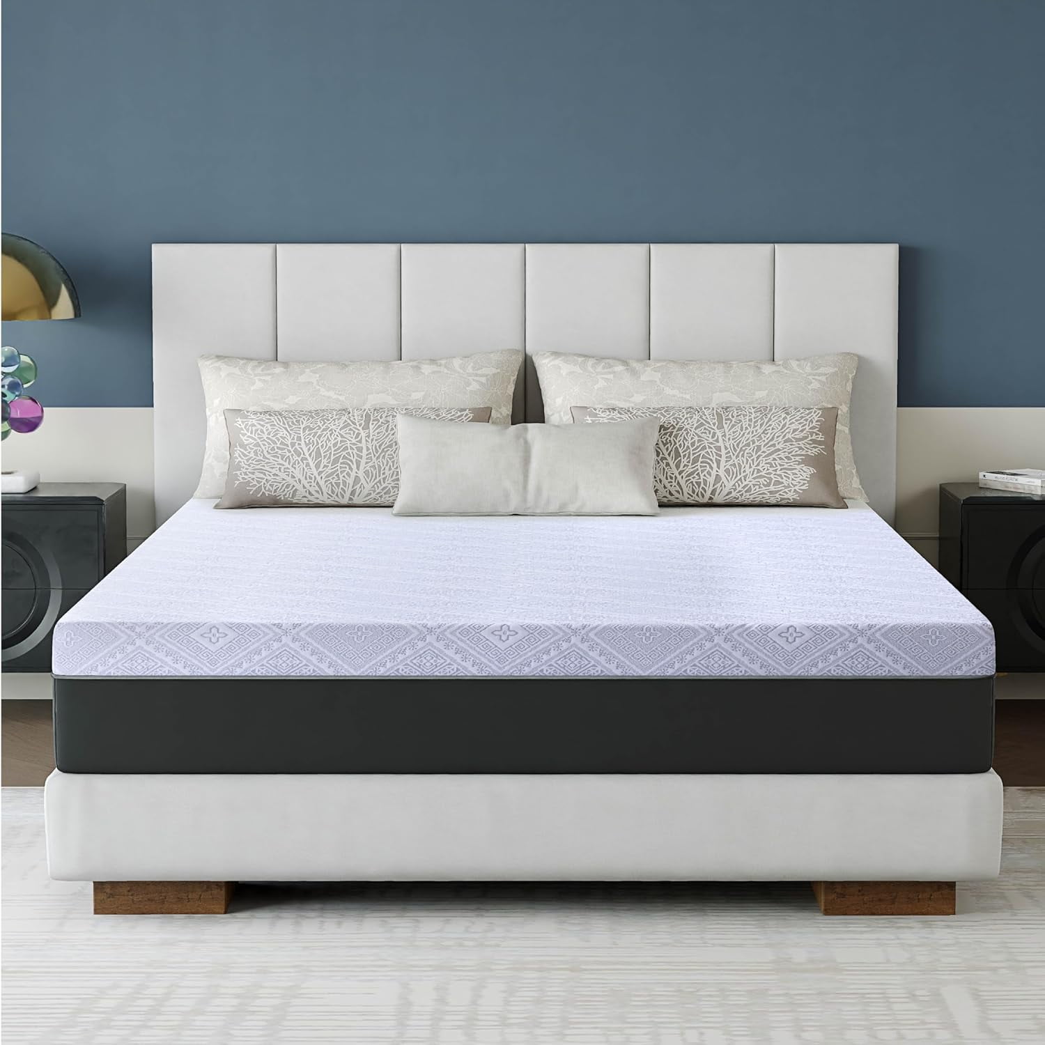 EGOHOME Full Mattress for Kids, 6 Inch Green Tea Gel Cooling Memory Foam Bunk Bed Mattress in a Box, Made in USA CertiPUR-US Certified, Medium Firm Trundle Mattress, White