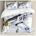 thumbnail image 3 of Ambesonne Airplane P-51 Mustang Dallas Doll Detailed Illustration American Air Force Duvet Cover Set, 3 of 3