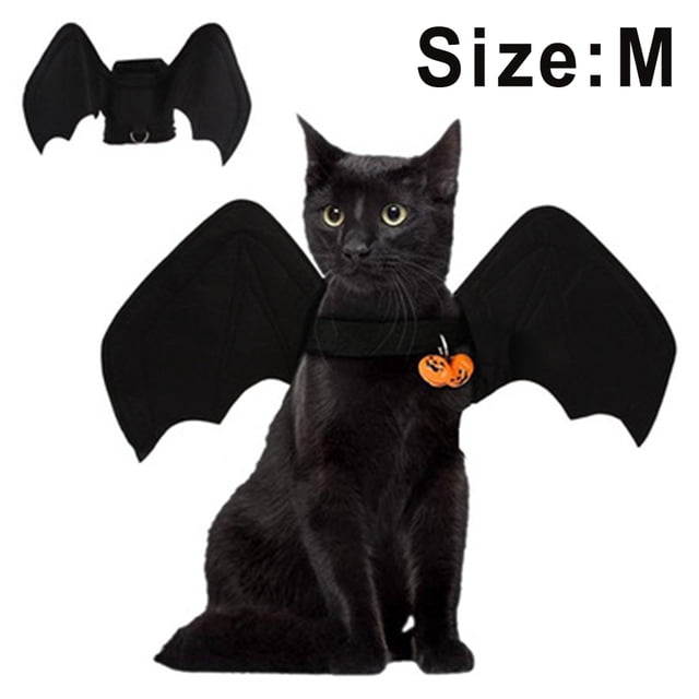 Alas de murciélago de gato para decoración de fiesta de Halloween, collar de cachorro, disfraz de murciélago de Cosplay, accesorios de vestir para cachorros y gatos Adepaton 2034970-2