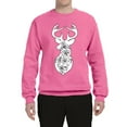 thumbnail image 2 of Deer Rose Animal Lover Unisex Crewneck Graphic Sweatshirt, Neon Pink, Large, 2 of 3