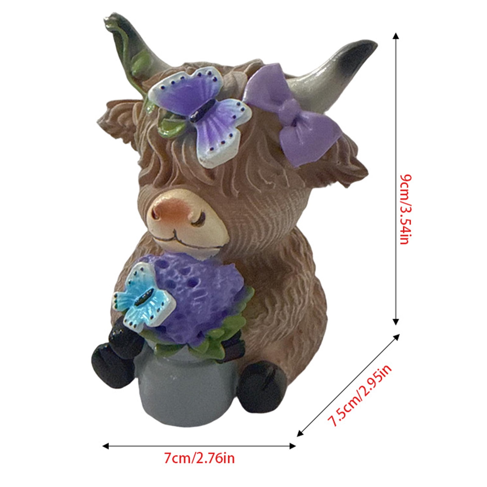 Lavender Calf Figurine Decor, Spring Garden Yard Sculpture Ornament, Home Desktop Display For Living Room Patio Balcony Decoration