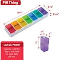 thumbnail image 5 of Pill Thing Weekly Pill Organizer, Large Compartments, 7 Day Rainbow Detachable Case for Medications, 5 of 7