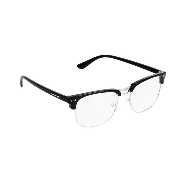 Anteojos Unisex de Retro Vintage, Anteojos Individuales, Montura Negra Yuyangstore Vasos lisos