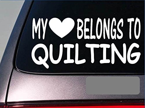 Quilting I Love Quilting Heart Sticker Color Sewing Vinyl Window Decal Sticker Car Truck