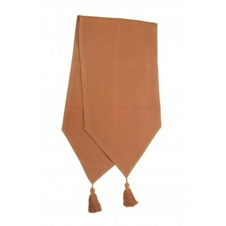 

13 x 54 in. Ribbed Table Runner with Tassels Rust