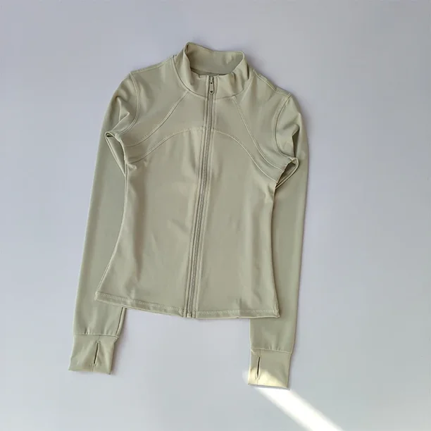 Chaqueta deportiva con cremallera para mujer, trajes de Yoga, entrenamiento ajustado para trotar, cárdigan de manga larga de secado rápido, Top
