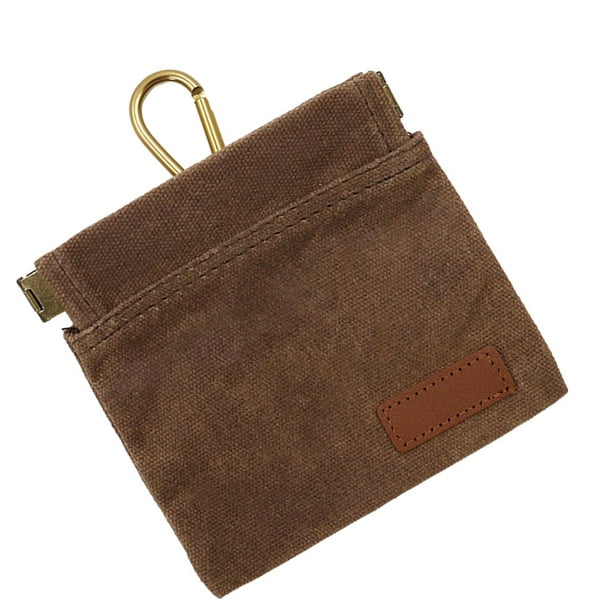 Bolsa de golosinas para perros con clip, portátil, para cinturón, pantalones, mochila, bolsa multiusos para snacks marrón