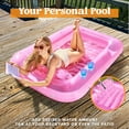 thumbnail image 3 of Bronceador inflable para piscina, salón, flotador, en forma de L, rosa, 3 of 7