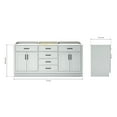 thumbnail image 3 of Ariel Hepburn 72 In. Double Sink Base Cabinet In Grey, 3 of 10