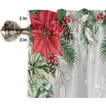 thumbnail image 3 of Christmas Kitchen Curtains Tiers, Snowman Tree Pine Cone Poinsettia Snowflake Gray Rod Pocket Valance Short Window Treatment Decor Curtains, 27.5" x 36", 2 Panels, 3 of 5