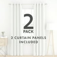 thumbnail image 4 of Noble Linens White Linen Blend Energy Saving Grommet Curtain Panel, 50" x 84" 2 Panels, 4 of 9
