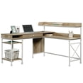 thumbnail image 3 of Sauder Canal Street Engineered Wood L-Shaped Computer Desk in Coastal Oak, 3 of 13