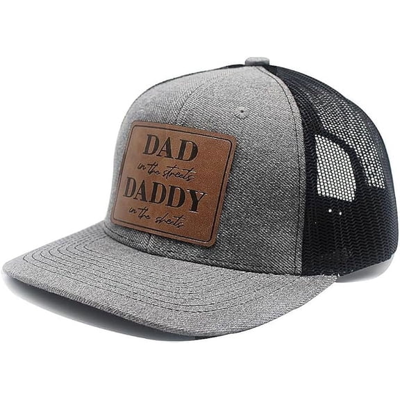 Eachnice Dad in The Street Daddy in The Sheets Adjustable Male Hat, Polyester, Gray Black
