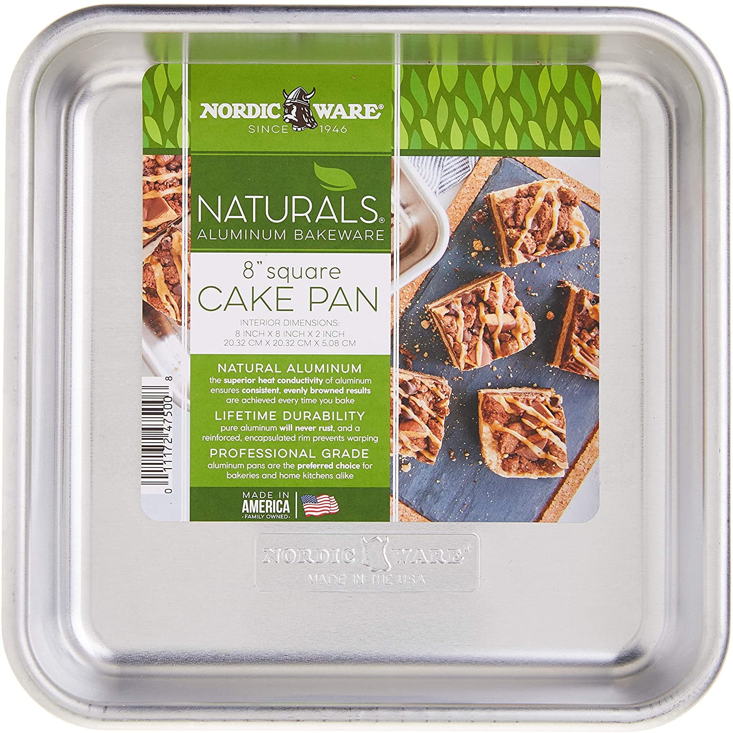 Naturals 8”x8” Square Aluminum Cake Pan, Nordic Ware