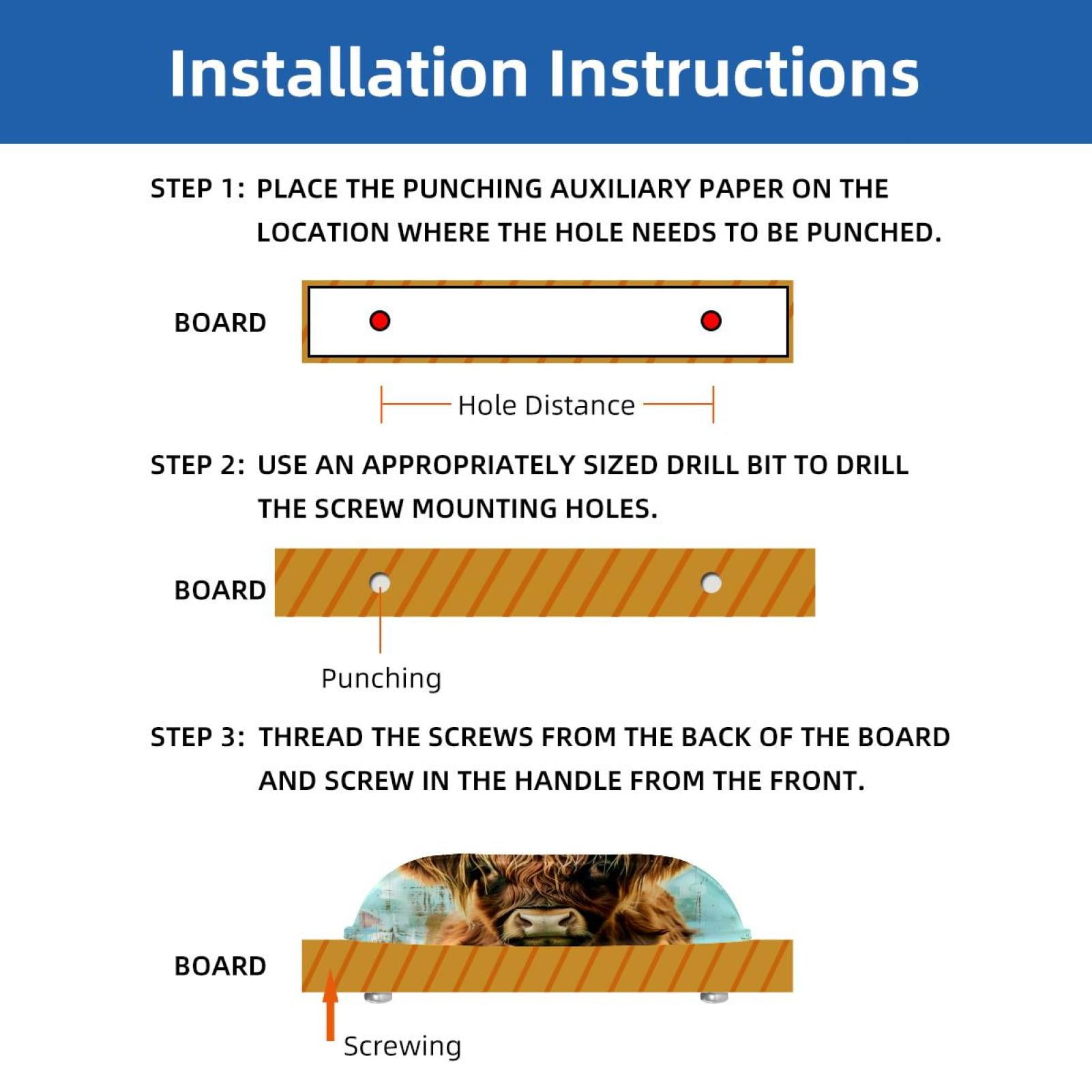 PhooArto 6 Pcs Cup Drawer Pulls, Farm Rustic Highland Cow Wreath Shell Shape Handles Cabinet Knobs for Dresser Cupboard Closet Wardrobe with Screws