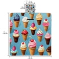 thumbnail image 2 of Ice Cream Canvas Picnic Blanket Waterproof Outdoor Mat for Beach, Park, Camping, Travel - Large Size, Foldable, Portable, Washable - Blue Stripe Pattern, 2 of 6