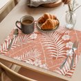 thumbnail image 3 of Orange Palm Tree Placemats Set of 8 Summer Tropical Plants Leaves Vintage Flowers Place Mats Indoor Wipeable Table Mats Washable Cloth Dining Table Placemats for Kitchen Holiday Decor 13x19 Inch, 3 of 9