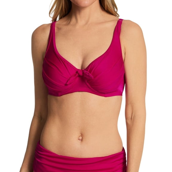 Women's Pour Moi 1134 Azure Underwire Non Padded Bikini Swim Top (Pink 40DD)