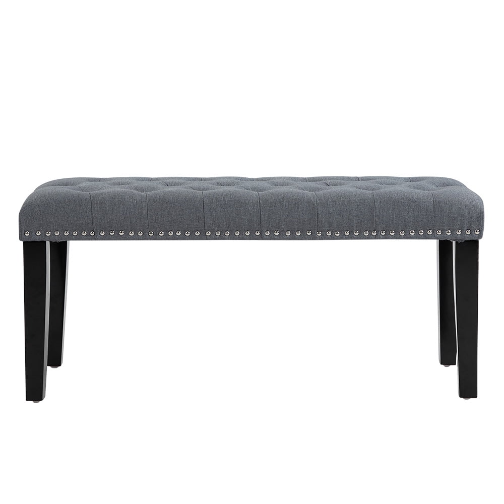 Abble 38" Wide Upholstered Entryway Bench, End of Bed Bench, Ottoman Bench - Gray