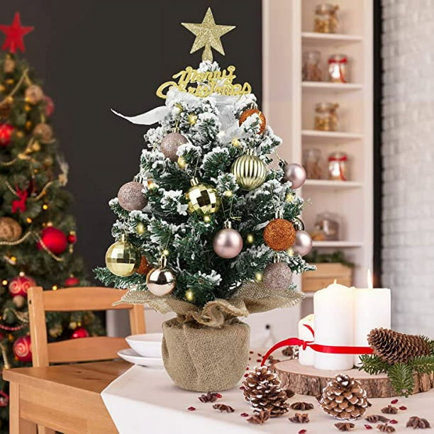 Sapin De Noël Artificiel Blanc, 30,5 Cm Avec Socle En Bois, Mini Sapin De Noël De Table Pour