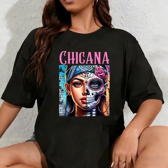 100% Cotton Chicana Style Lowrider Clothes Women Mexican American Latina T-Shirt