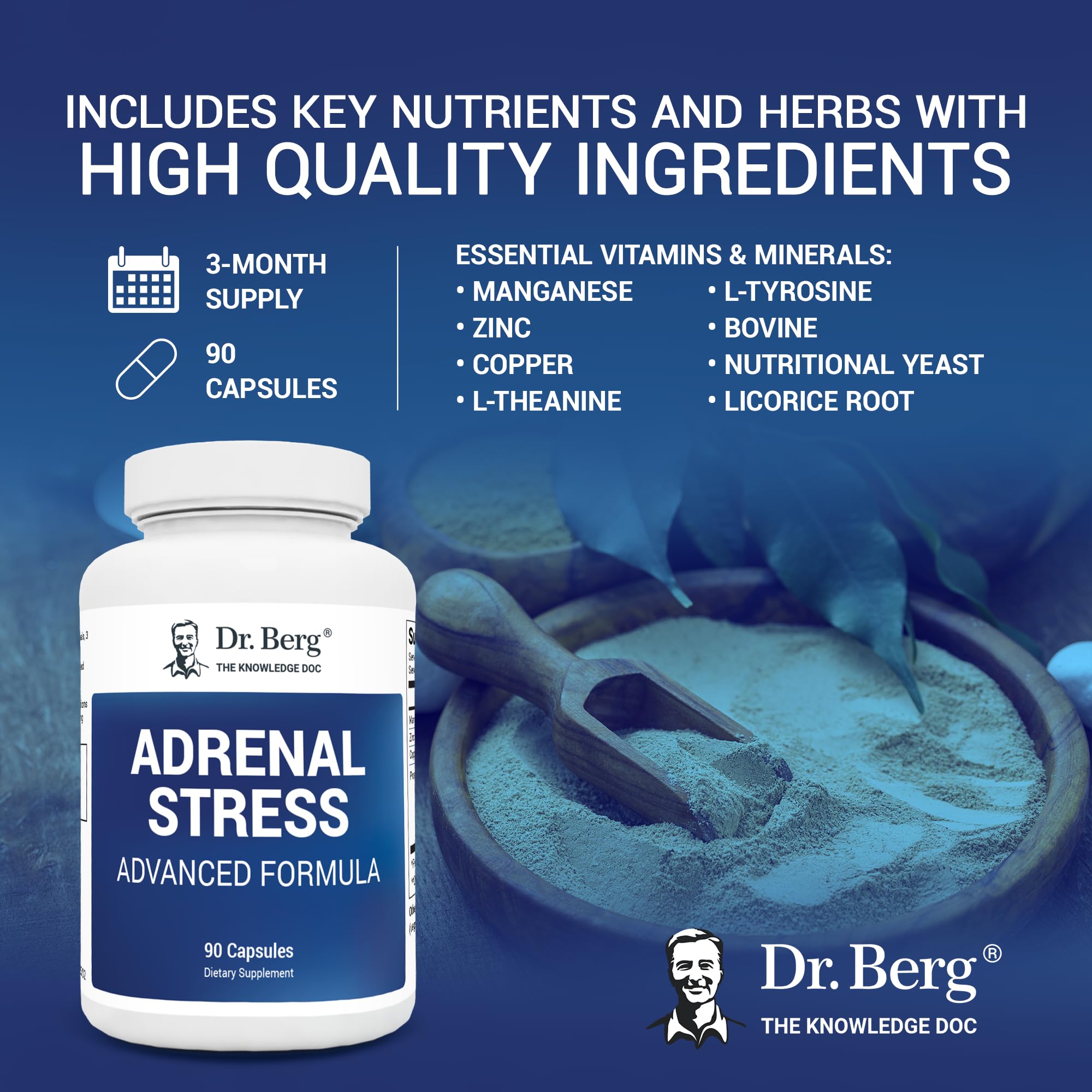 Berg’s Adrenal Stress Advanced Formula Adrenal Support, 48 OFF