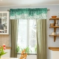 thumbnail image 3 of Yayeee Kitchen Valance Rod Pocket 54" x 18" Living Room Window Curtain, Green and White Pattern, 3 of 6