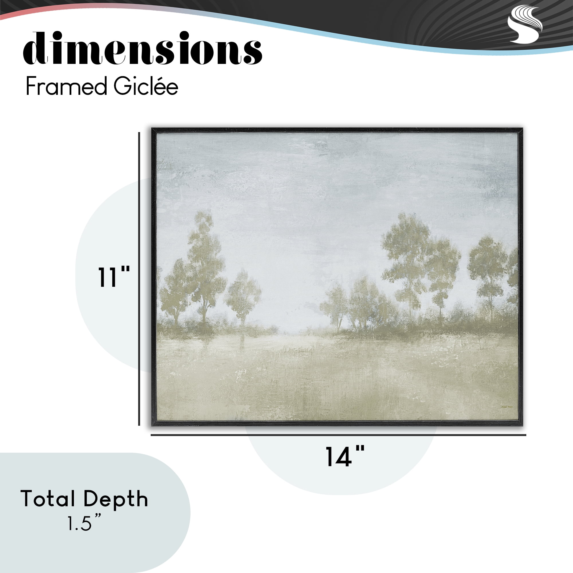 Stupell Industries Soft Distant Valley Landscape Black Framed Giclee Art, design by Michael Marcon