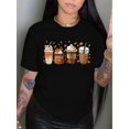 thumbnail image 1 of Women's Vintage-Inspired Geometric Print T-Shirt - Casual Crew Neck, Short Sleeve, Polyester Blend, Machine Washable - Perfect for Summer, 1 of 8