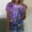 Purple, variant on Qulqfy Women's Tops Short Sleeve Casual Loose Purple Graphic Print Crew Neck T-shirt Tshirts Shirts for Women M