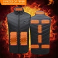 thumbnail image 2 of Heated Vest for Men 9 Heat Zones 2 Heat Levels Solid Stand Collar Smart Rechargeable Lightweight Sleeveless Puffer Unisex Jackets Winter Warm Outwear No Battery Casual Tops Black Xxxxl, 2 of 8