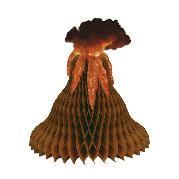 Party Central Club Pack of 12 Brown and Orange Erupting Volcano Centerpieces 15"