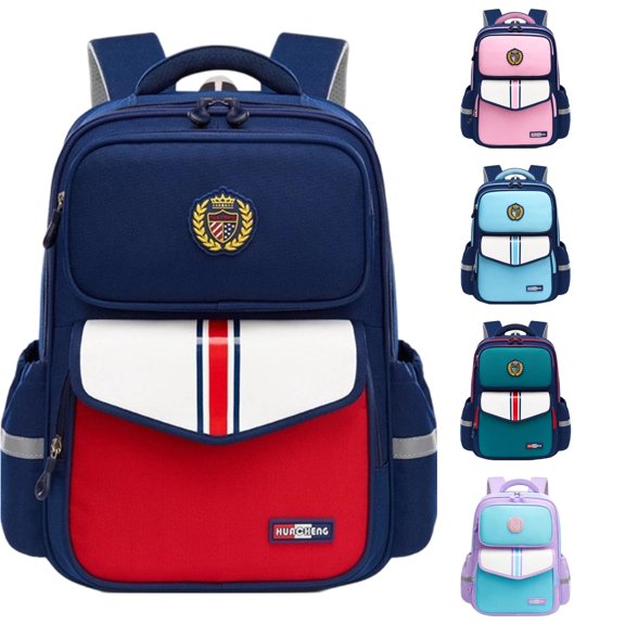 WAYUTE Backpack for Kids Back to School Backpacks Large Capacity Zip Up Daypack Toddler Lightweight Patchwork Color Bookbag Casual School Activities