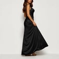 thumbnail image 5 of SAWOBUUN Womens Satin High Slit Maxi Dress Sleeveless V Neck Ruched Bodycon Long Dress for Evening Party Prom Wedding Guest, 5 of 9