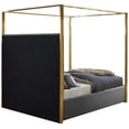 thumbnail image 5 of Maklaine Contemporary designed Gray Finished Velvet Queen Bed, 5 of 5