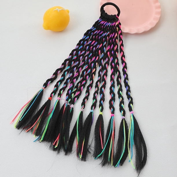 Zhuge Extensiones de cabello trenzado para postizos trenzados con bandas de goma Extensiones de cola de caballo trenzada larga Lazos para accesorios para el cabello de cosplay - B05